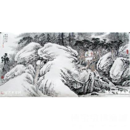 《相携成坦途》山水画 中国美术家协会会员邓辉楚作品 类别: 国画山水作品